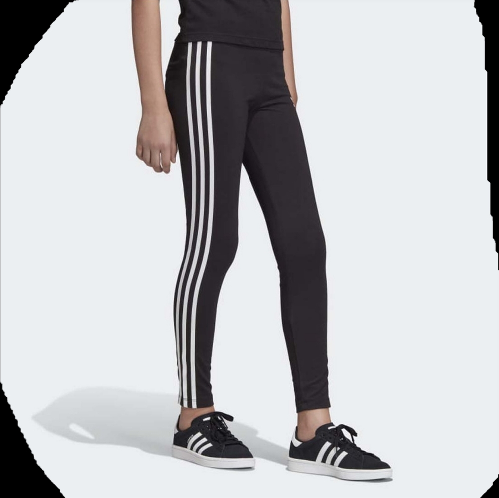 Adidas Women’s Climalite High Rise Black Striped Ankle Leggings Size Medium